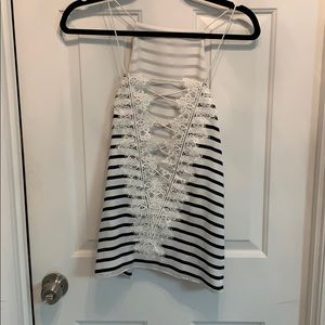 CAMI NYC black white striped blouse